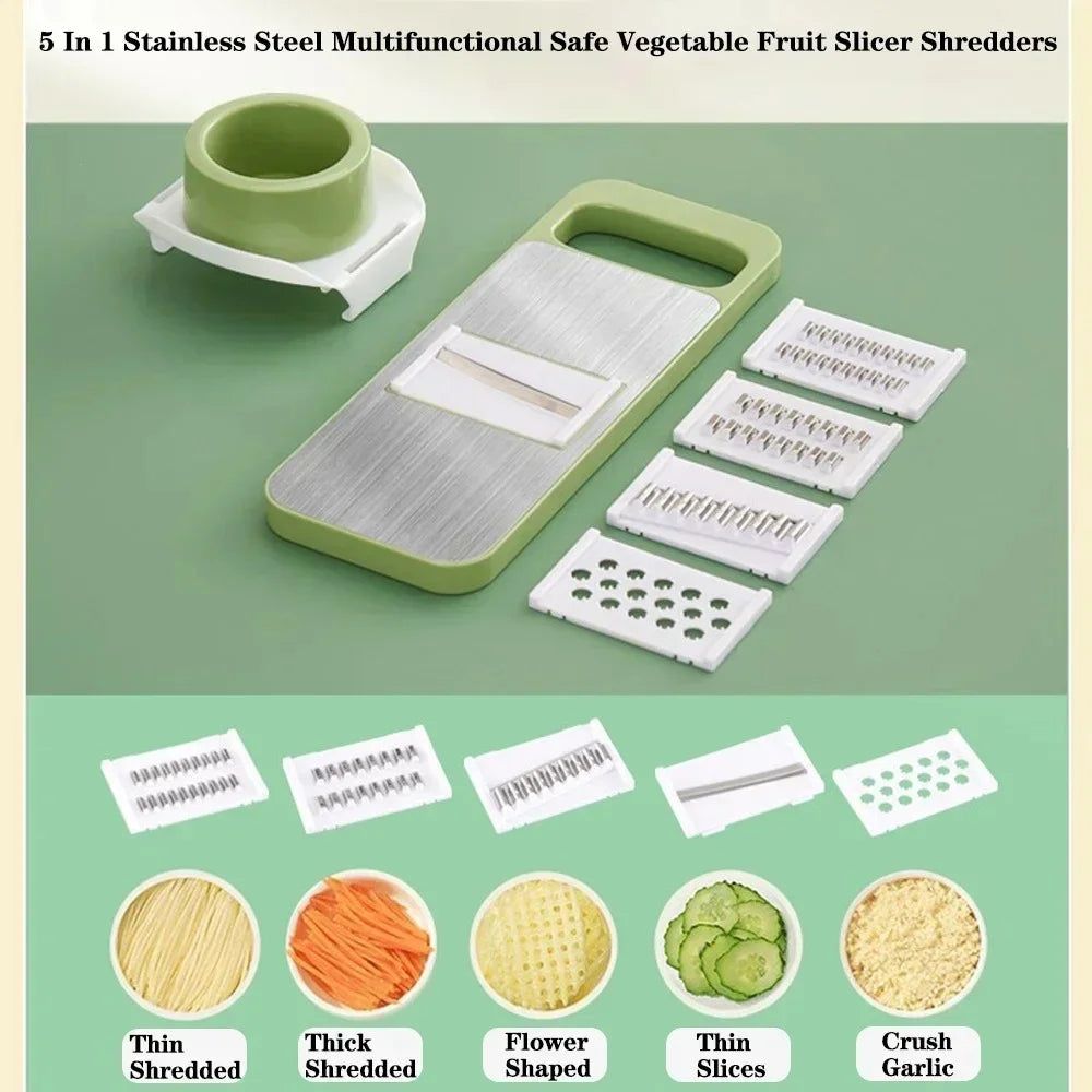 Multifunctional Stainless Steel Vegetable & Garlic Slicer