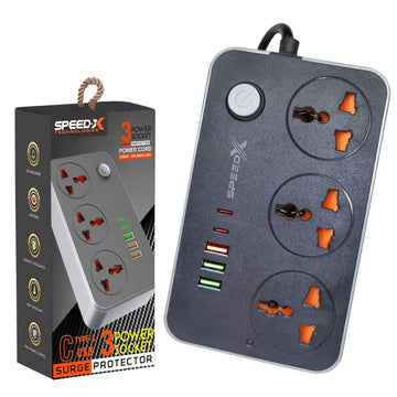 Universal Power Strip Extension Socket with USB & Type-C Ports