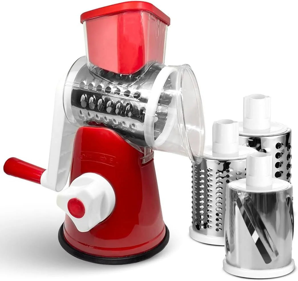 3-in-1 Rotary Cheese Grater & Manual Vegetable Slicer