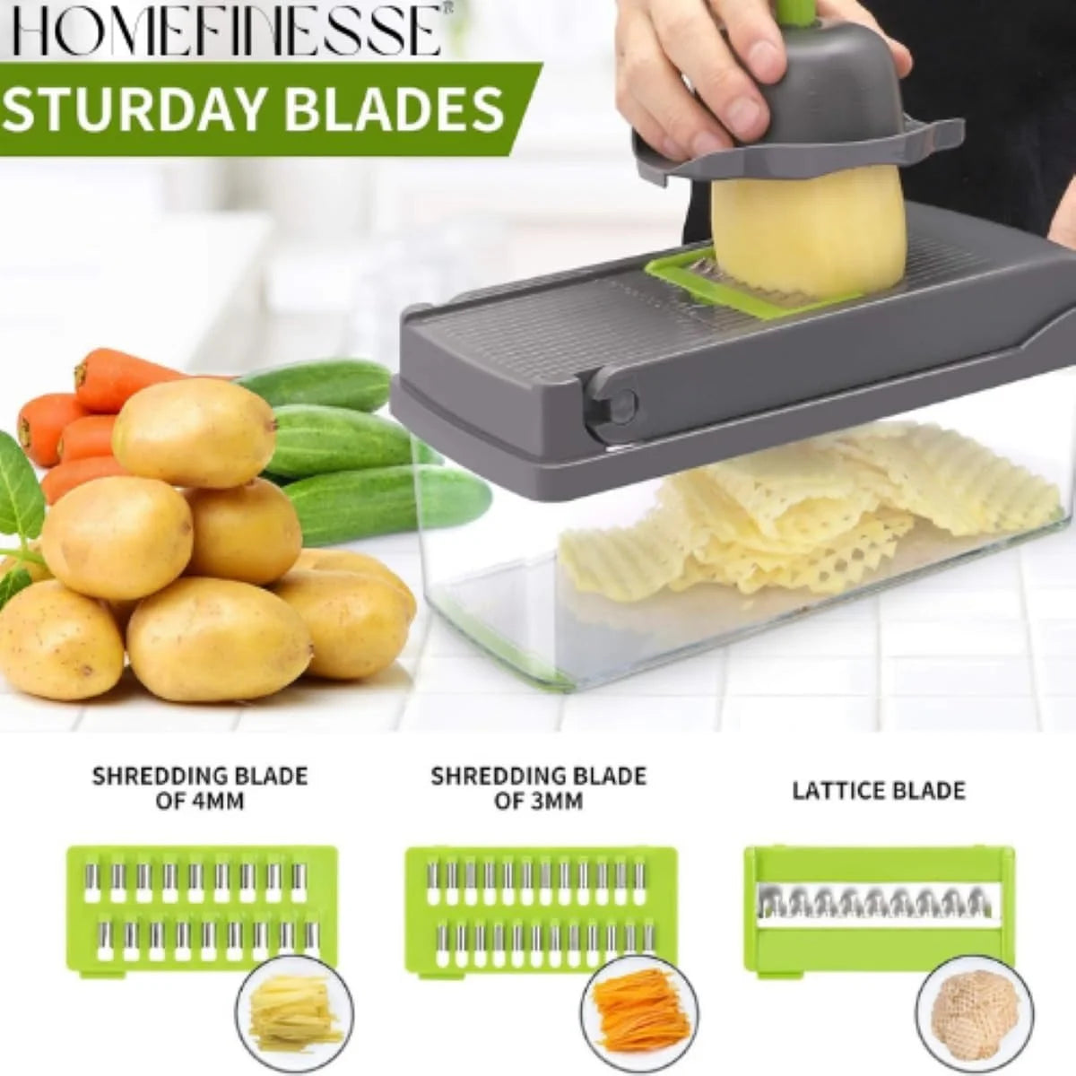 16-in-1 Multifunctional Vegetable Chopper & Slicer Set