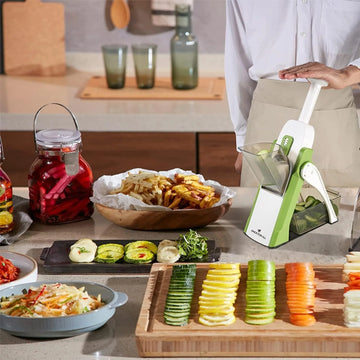Upright Mandoline Vegetable Slicer & Dicer with Handle