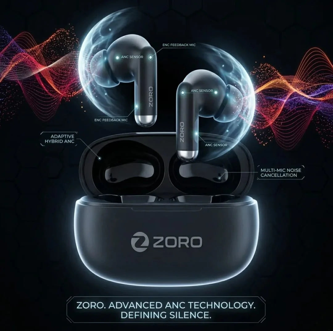 ZORO ZX2 True Earbuds | ANC & Quad Mic ENC